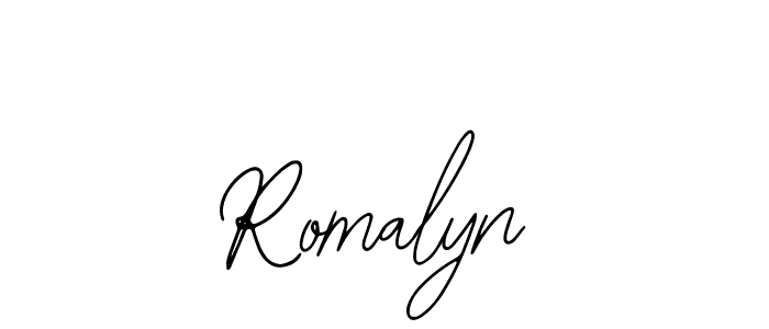 How to make Romalyn name signature. Use Bearetta-2O07w style for creating short signs online. This is the latest handwritten sign. Romalyn signature style 12 images and pictures png