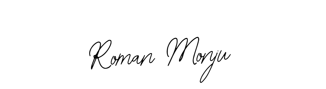 The best way (Bearetta-2O07w) to make a short signature is to pick only two or three words in your name. The name Roman Monju include a total of six letters. For converting this name. Roman Monju signature style 12 images and pictures png