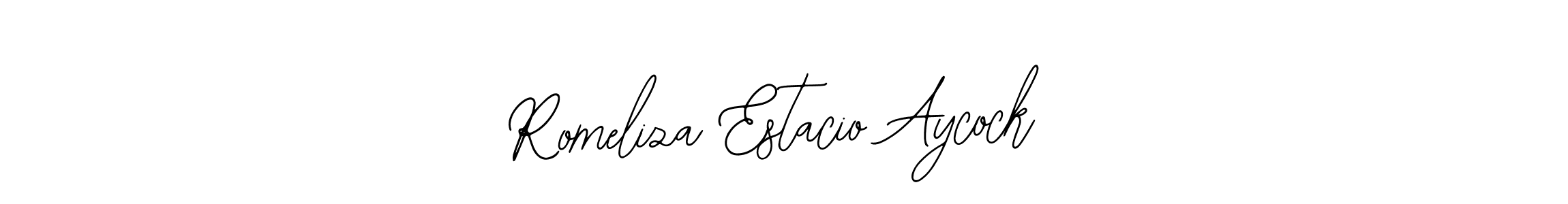 Also we have Romeliza Estacio Aycock name is the best signature style. Create professional handwritten signature collection using Bearetta-2O07w autograph style. Romeliza Estacio Aycock signature style 12 images and pictures png