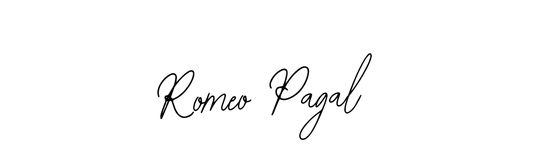 The best way (Bearetta-2O07w) to make a short signature is to pick only two or three words in your name. The name Romeo Pagal include a total of six letters. For converting this name. Romeo Pagal signature style 12 images and pictures png