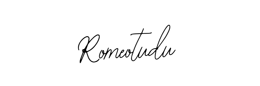 You should practise on your own different ways (Bearetta-2O07w) to write your name (Romeotudu) in signature. don't let someone else do it for you. Romeotudu signature style 12 images and pictures png