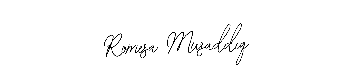 Make a short Romesa Musaddiq signature style. Manage your documents anywhere anytime using Bearetta-2O07w. Create and add eSignatures, submit forms, share and send files easily. Romesa Musaddiq signature style 12 images and pictures png