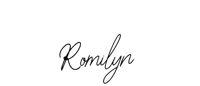 How to make Romilyn name signature. Use Bearetta-2O07w style for creating short signs online. This is the latest handwritten sign. Romilyn signature style 12 images and pictures png