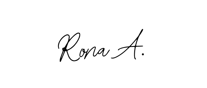 Similarly Bearetta-2O07w is the best handwritten signature design. Signature creator online .You can use it as an online autograph creator for name Rona A.. Rona A. signature style 12 images and pictures png