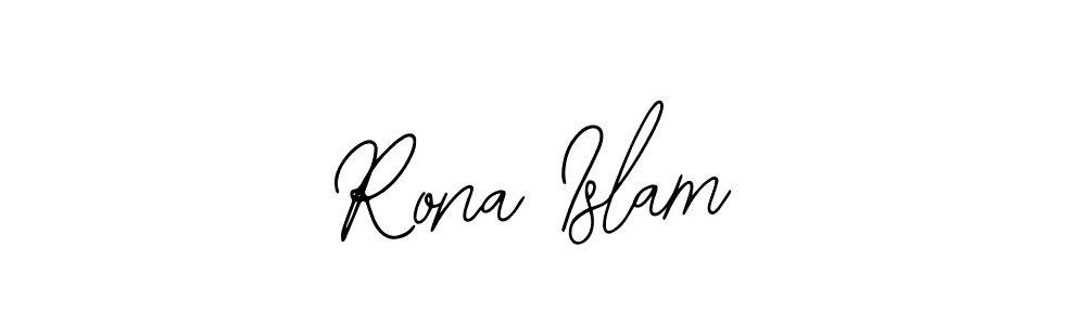How to make Rona Islam name signature. Use Bearetta-2O07w style for creating short signs online. This is the latest handwritten sign. Rona Islam signature style 12 images and pictures png