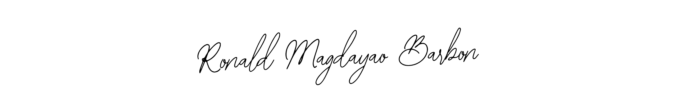 Similarly Bearetta-2O07w is the best handwritten signature design. Signature creator online .You can use it as an online autograph creator for name Ronald Magdayao Barbon. Ronald Magdayao Barbon signature style 12 images and pictures png