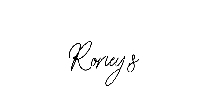 How to make Roney.s name signature. Use Bearetta-2O07w style for creating short signs online. This is the latest handwritten sign. Roney.s signature style 12 images and pictures png