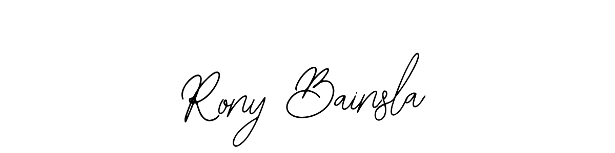 Also we have Rony Bainsla name is the best signature style. Create professional handwritten signature collection using Bearetta-2O07w autograph style. Rony Bainsla signature style 12 images and pictures png