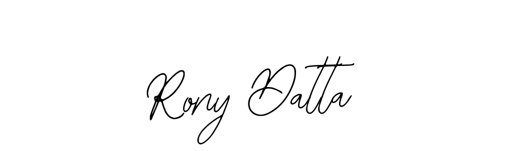 How to make Rony Datta name signature. Use Bearetta-2O07w style for creating short signs online. This is the latest handwritten sign. Rony Datta signature style 12 images and pictures png