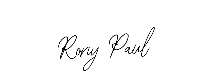 How to make Rony Paul name signature. Use Bearetta-2O07w style for creating short signs online. This is the latest handwritten sign. Rony Paul signature style 12 images and pictures png