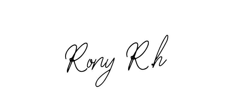 Design your own signature with our free online signature maker. With this signature software, you can create a handwritten (Bearetta-2O07w) signature for name Rony R.h. Rony R.h signature style 12 images and pictures png