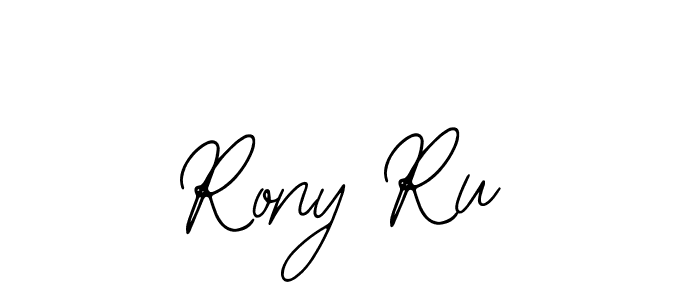 Similarly Bearetta-2O07w is the best handwritten signature design. Signature creator online .You can use it as an online autograph creator for name Rony Ru. Rony Ru signature style 12 images and pictures png