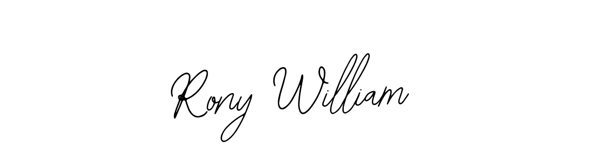 if you are searching for the best signature style for your name Rony William. so please give up your signature search. here we have designed multiple signature styles  using Bearetta-2O07w. Rony William signature style 12 images and pictures png