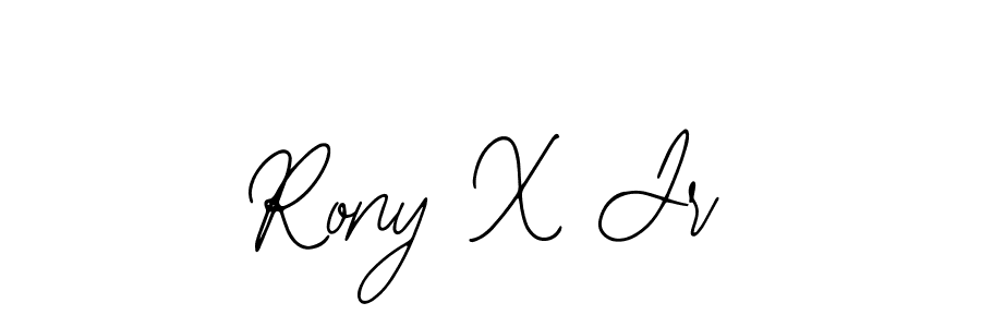 How to make Rony X Jr name signature. Use Bearetta-2O07w style for creating short signs online. This is the latest handwritten sign. Rony X Jr signature style 12 images and pictures png