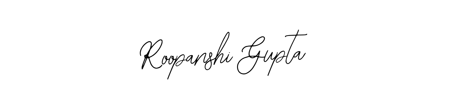 How to make Roopanshi Gupta name signature. Use Bearetta-2O07w style for creating short signs online. This is the latest handwritten sign. Roopanshi Gupta signature style 12 images and pictures png