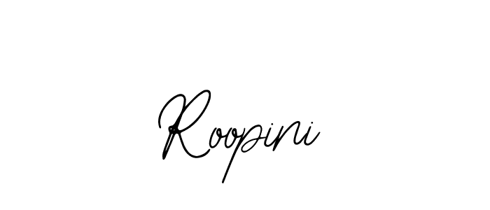 Use a signature maker to create a handwritten signature online. With this signature software, you can design (Bearetta-2O07w) your own signature for name Roopini. Roopini signature style 12 images and pictures png