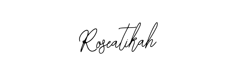Similarly Bearetta-2O07w is the best handwritten signature design. Signature creator online .You can use it as an online autograph creator for name Roseatikah. Roseatikah signature style 12 images and pictures png