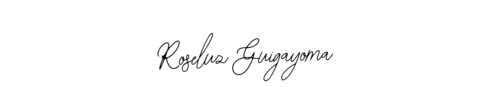 if you are searching for the best signature style for your name Roseluz Guigayoma. so please give up your signature search. here we have designed multiple signature styles  using Bearetta-2O07w. Roseluz Guigayoma signature style 12 images and pictures png