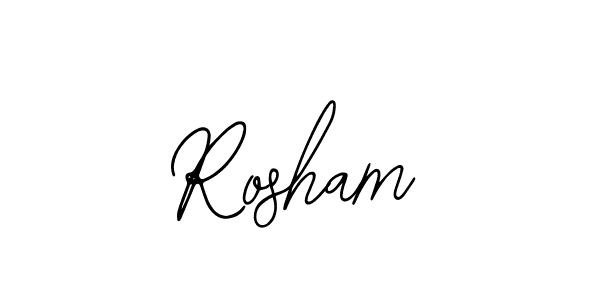 How to make Rosham name signature. Use Bearetta-2O07w style for creating short signs online. This is the latest handwritten sign. Rosham signature style 12 images and pictures png