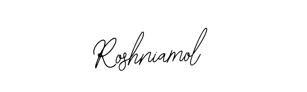 How to make Roshniamol name signature. Use Bearetta-2O07w style for creating short signs online. This is the latest handwritten sign. Roshniamol signature style 12 images and pictures png