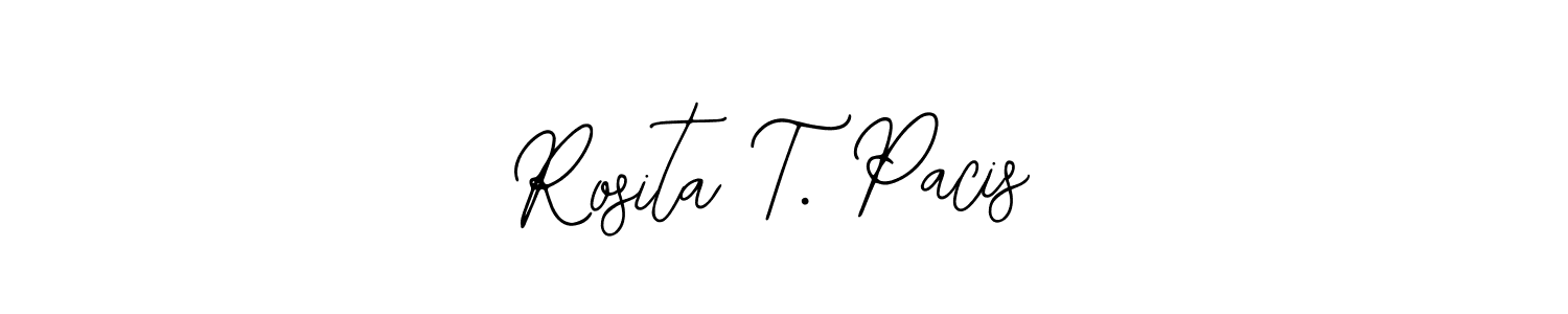 Design your own signature with our free online signature maker. With this signature software, you can create a handwritten (Bearetta-2O07w) signature for name Rosita T. Pacis. Rosita T. Pacis signature style 12 images and pictures png