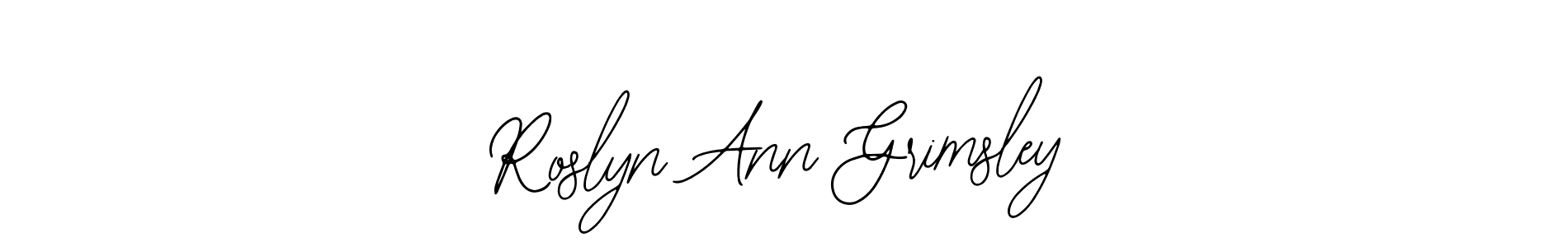 Make a short Roslyn Ann Grimsley signature style. Manage your documents anywhere anytime using Bearetta-2O07w. Create and add eSignatures, submit forms, share and send files easily. Roslyn Ann Grimsley signature style 12 images and pictures png