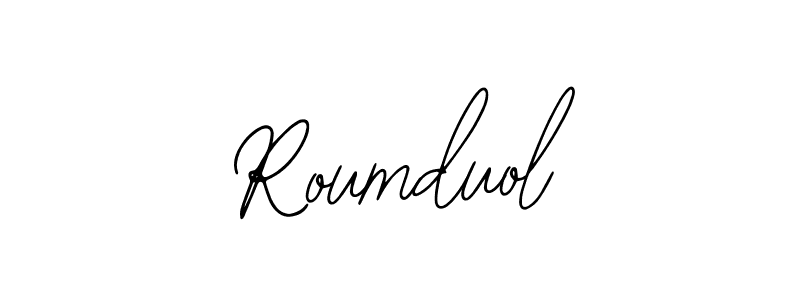 How to make Roumduol name signature. Use Bearetta-2O07w style for creating short signs online. This is the latest handwritten sign. Roumduol signature style 12 images and pictures png