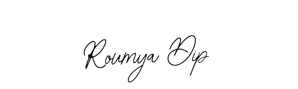 if you are searching for the best signature style for your name Roumya Dip. so please give up your signature search. here we have designed multiple signature styles  using Bearetta-2O07w. Roumya Dip signature style 12 images and pictures png