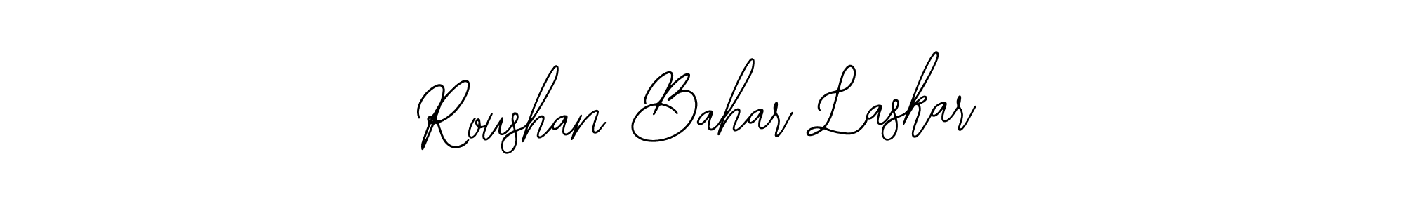 The best way (Bearetta-2O07w) to make a short signature is to pick only two or three words in your name. The name Roushan Bahar Laskar include a total of six letters. For converting this name. Roushan Bahar Laskar signature style 12 images and pictures png