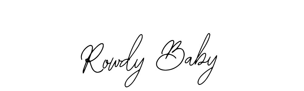 Use a signature maker to create a handwritten signature online. With this signature software, you can design (Bearetta-2O07w) your own signature for name Rowdy Baby. Rowdy Baby signature style 12 images and pictures png