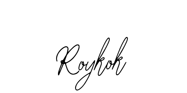 Use a signature maker to create a handwritten signature online. With this signature software, you can design (Bearetta-2O07w) your own signature for name Roykok. Roykok signature style 12 images and pictures png