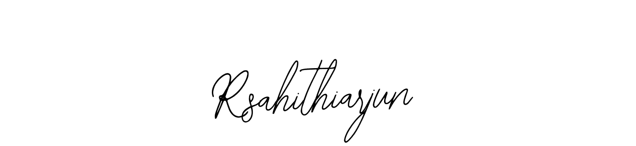 The best way (Bearetta-2O07w) to make a short signature is to pick only two or three words in your name. The name Rsahithiarjun include a total of six letters. For converting this name. Rsahithiarjun signature style 12 images and pictures png