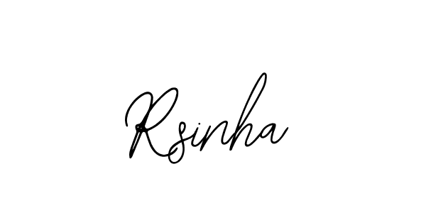 How to make Rsinha name signature. Use Bearetta-2O07w style for creating short signs online. This is the latest handwritten sign. Rsinha signature style 12 images and pictures png