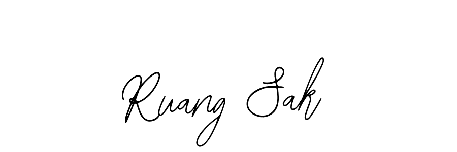 How to make Ruang Sak name signature. Use Bearetta-2O07w style for creating short signs online. This is the latest handwritten sign. Ruang Sak signature style 12 images and pictures png