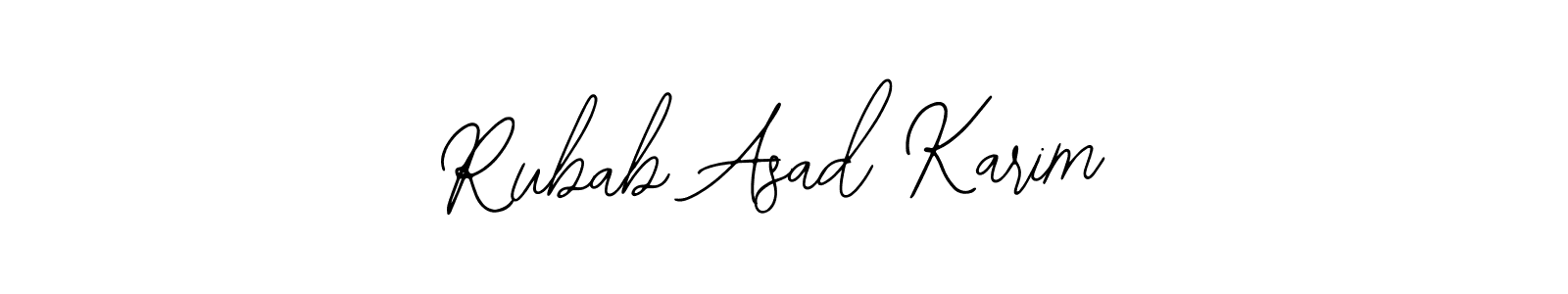 Make a short Rubab Asad Karim signature style. Manage your documents anywhere anytime using Bearetta-2O07w. Create and add eSignatures, submit forms, share and send files easily. Rubab Asad Karim signature style 12 images and pictures png