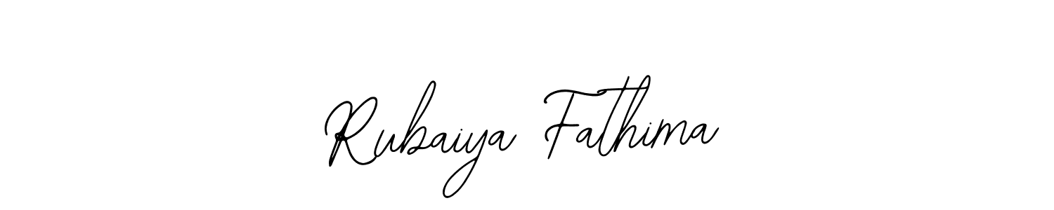 How to make Rubaiya Fathima name signature. Use Bearetta-2O07w style for creating short signs online. This is the latest handwritten sign. Rubaiya Fathima signature style 12 images and pictures png
