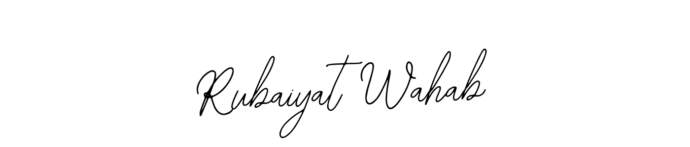 You should practise on your own different ways (Bearetta-2O07w) to write your name (Rubaiyat Wahab) in signature. don't let someone else do it for you. Rubaiyat Wahab signature style 12 images and pictures png