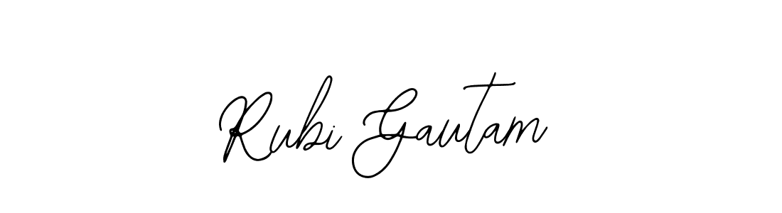 How to make Rubi Gautam name signature. Use Bearetta-2O07w style for creating short signs online. This is the latest handwritten sign. Rubi Gautam signature style 12 images and pictures png