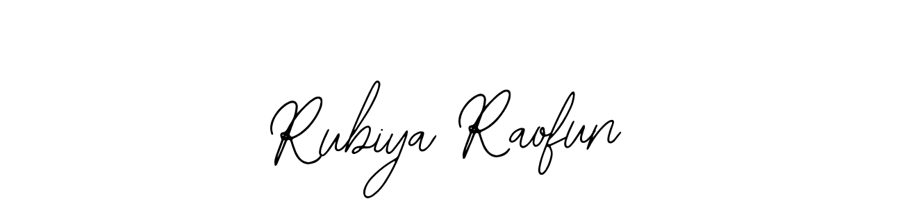 How to make Rubiya Raofun name signature. Use Bearetta-2O07w style for creating short signs online. This is the latest handwritten sign. Rubiya Raofun signature style 12 images and pictures png
