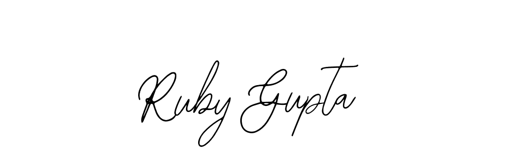 How to make Ruby Gupta name signature. Use Bearetta-2O07w style for creating short signs online. This is the latest handwritten sign. Ruby Gupta signature style 12 images and pictures png