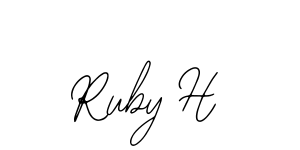 Use a signature maker to create a handwritten signature online. With this signature software, you can design (Bearetta-2O07w) your own signature for name Ruby H. Ruby H signature style 12 images and pictures png