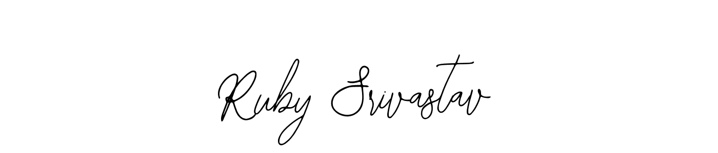 This is the best signature style for the Ruby Srivastav name. Also you like these signature font (Bearetta-2O07w). Mix name signature. Ruby Srivastav signature style 12 images and pictures png
