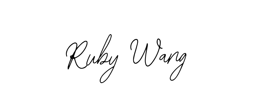 Also You can easily find your signature by using the search form. We will create Ruby Wang name handwritten signature images for you free of cost using Bearetta-2O07w sign style. Ruby Wang signature style 12 images and pictures png