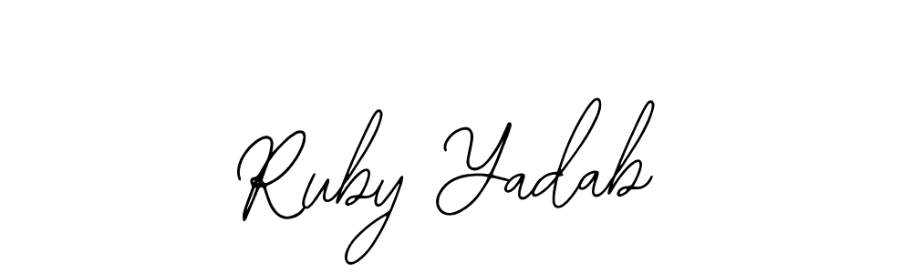 Also You can easily find your signature by using the search form. We will create Ruby Yadab name handwritten signature images for you free of cost using Bearetta-2O07w sign style. Ruby Yadab signature style 12 images and pictures png