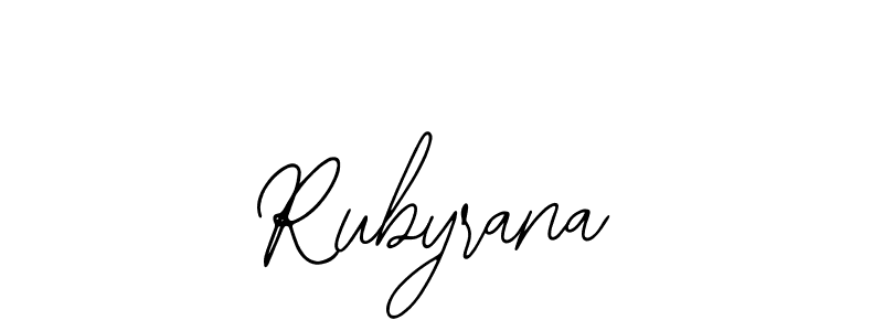 How to make Rubyrana name signature. Use Bearetta-2O07w style for creating short signs online. This is the latest handwritten sign. Rubyrana signature style 12 images and pictures png