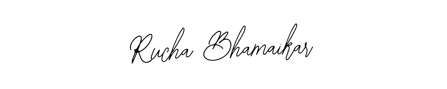 How to make Rucha Bhamaikar name signature. Use Bearetta-2O07w style for creating short signs online. This is the latest handwritten sign. Rucha Bhamaikar signature style 12 images and pictures png
