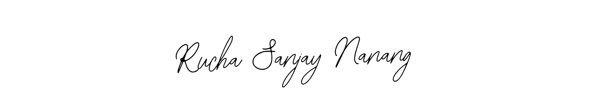 How to make Rucha Sanjay Nanang name signature. Use Bearetta-2O07w style for creating short signs online. This is the latest handwritten sign. Rucha Sanjay Nanang signature style 12 images and pictures png