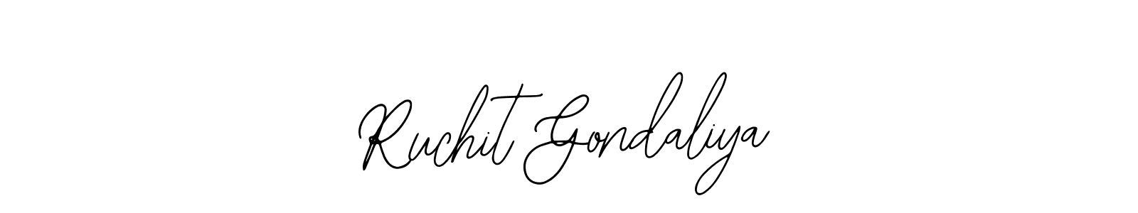 Use a signature maker to create a handwritten signature online. With this signature software, you can design (Bearetta-2O07w) your own signature for name Ruchit Gondaliya. Ruchit Gondaliya signature style 12 images and pictures png