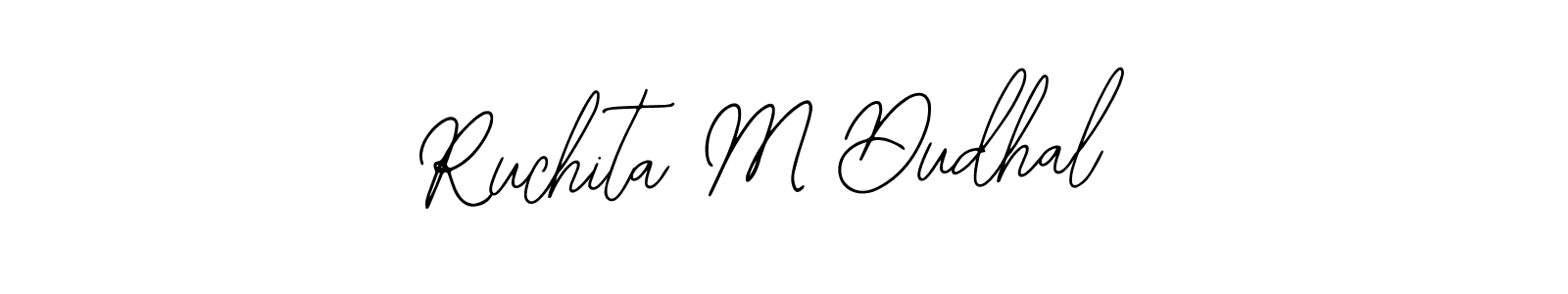 You should practise on your own different ways (Bearetta-2O07w) to write your name (Ruchita M Dudhal) in signature. don't let someone else do it for you. Ruchita M Dudhal signature style 12 images and pictures png