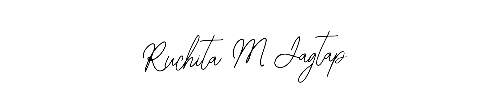 Bearetta-2O07w is a professional signature style that is perfect for those who want to add a touch of class to their signature. It is also a great choice for those who want to make their signature more unique. Get Ruchita M Jagtap name to fancy signature for free. Ruchita M Jagtap signature style 12 images and pictures png